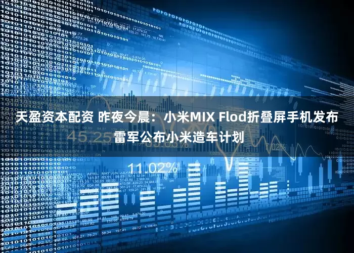 天盈资本配资 昨夜今晨：小米MIX Flod折叠屏手机发布 雷军公布小米造车计划