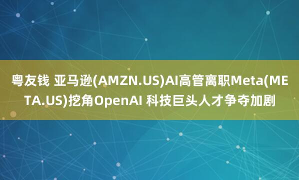 粤友钱 亚马逊(AMZN.US)AI高管离职Meta(META.US)挖角OpenAI 科技巨头人才争夺加剧